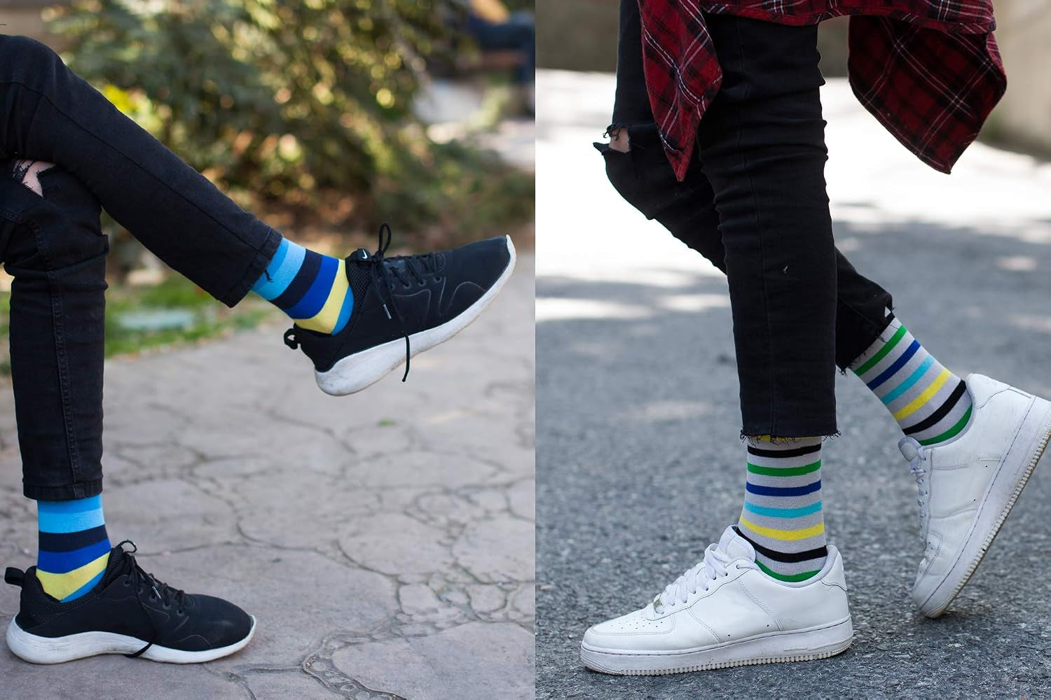 -Mens 5Pair Luxury Colorful Cotton Fun Novelty Dress Socks Gift Box