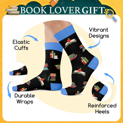 Book Lovers Gifts for Women - Reading Socks for Adults, Book Reader Gift for Bookworms