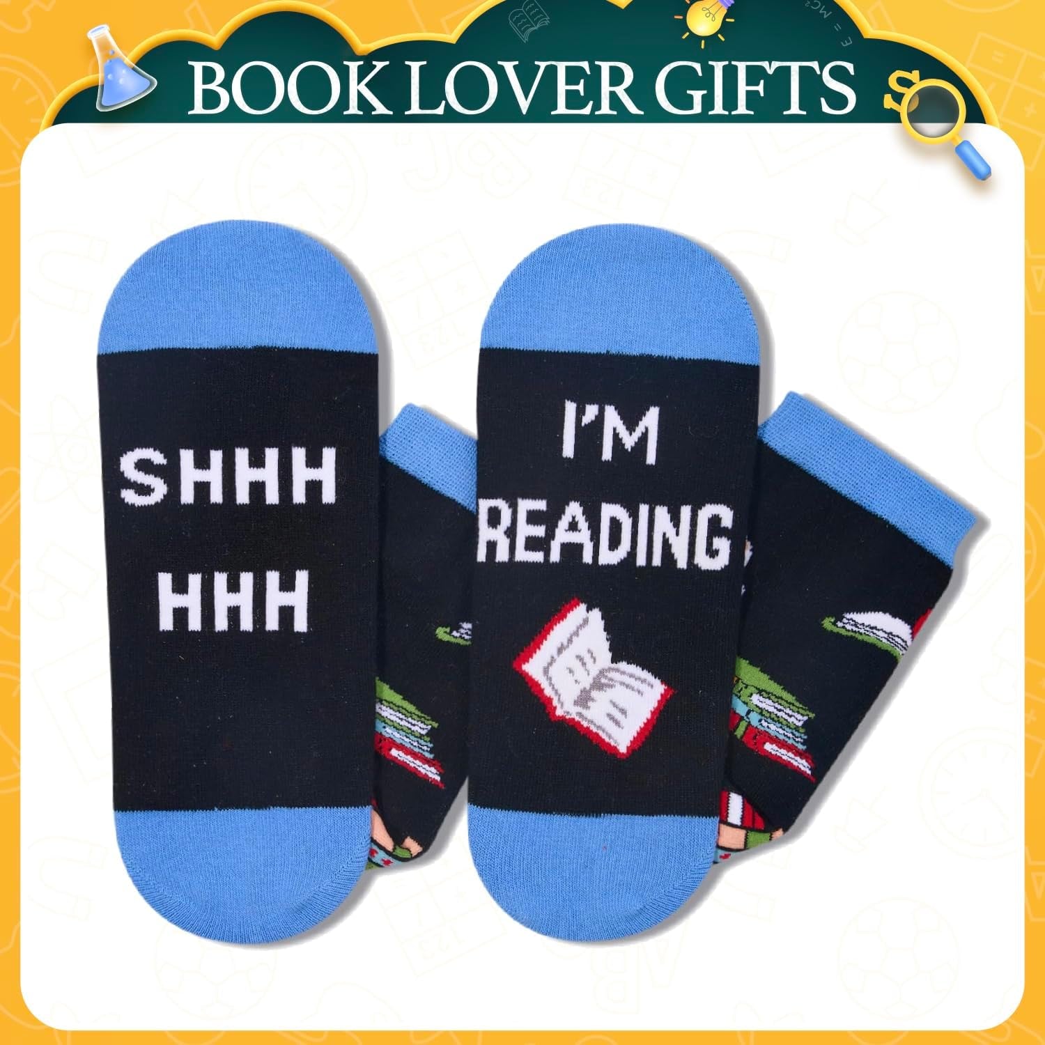 Book Lovers Gifts for Women - Reading Socks for Adults, Book Reader Gift for Bookworms
