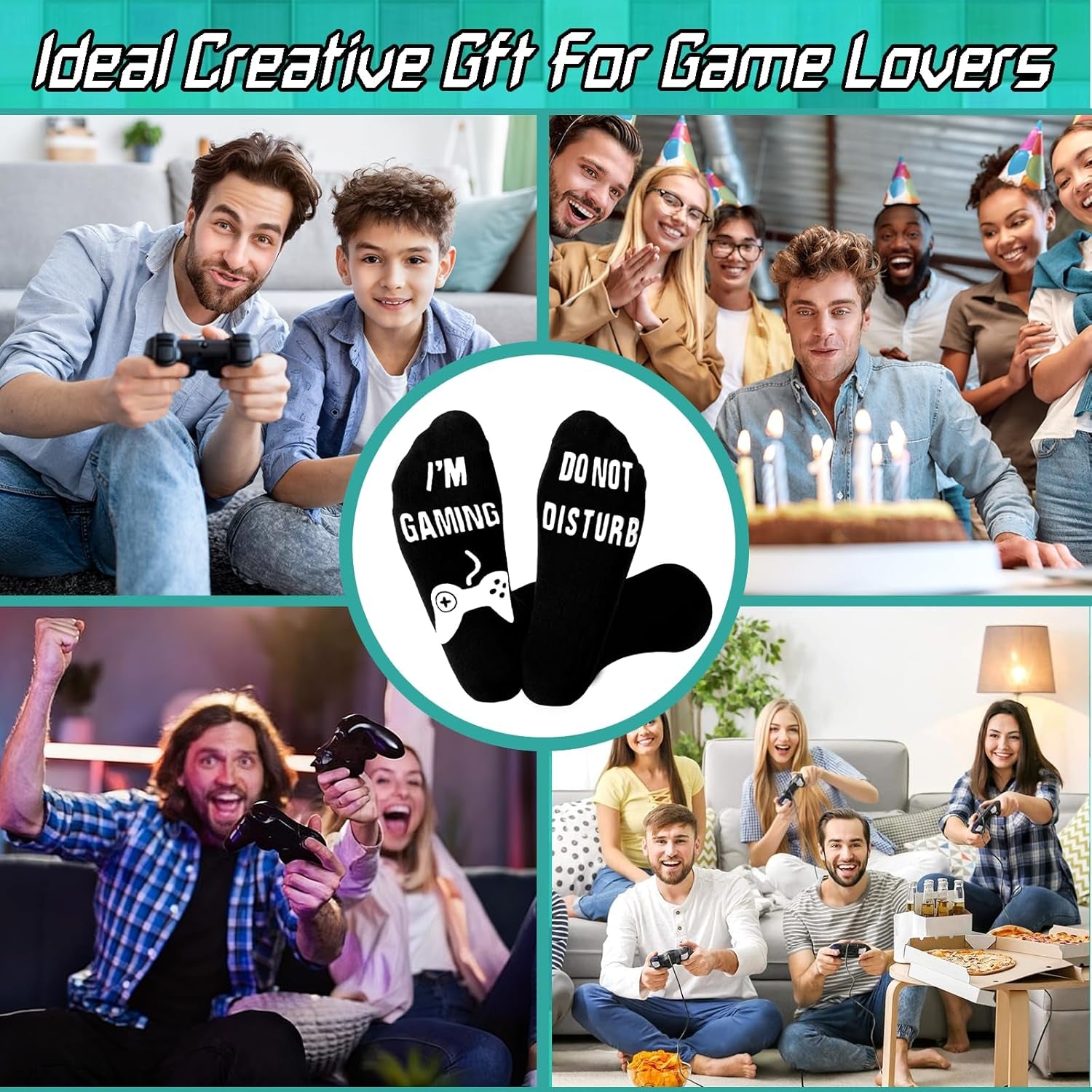 Unisex Cotton 'If U Can I'M Gaming' Socks - Funny Novelty Gamer Gift for Men and Women - Great for Christmas