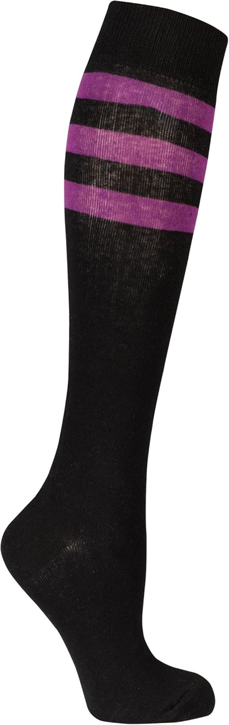 -Women 5-Pairs Luxury Cotton Colorful Cool Fun Knee High Socks