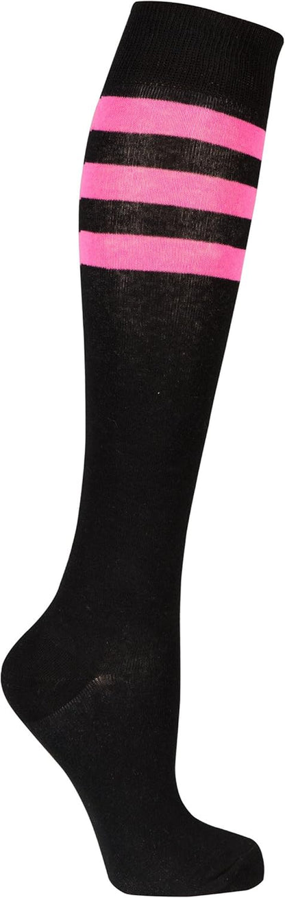 -Women 5-Pairs Luxury Cotton Colorful Cool Fun Knee High Socks