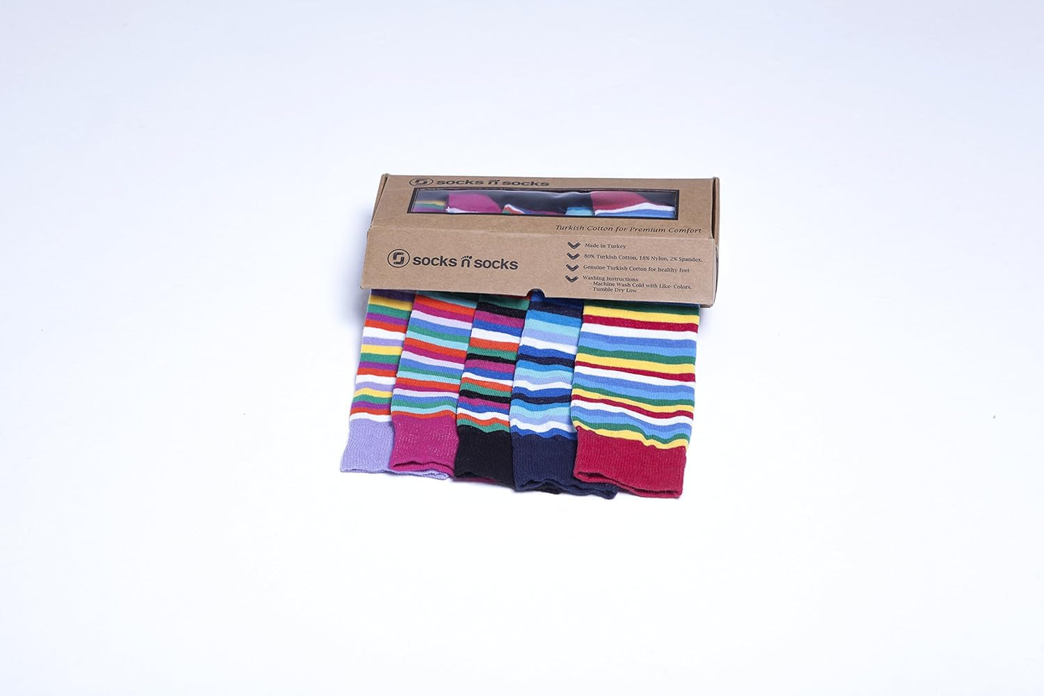 -Women 5-Pairs Luxury Cotton Colorful Cool Fun Knee High Socks
