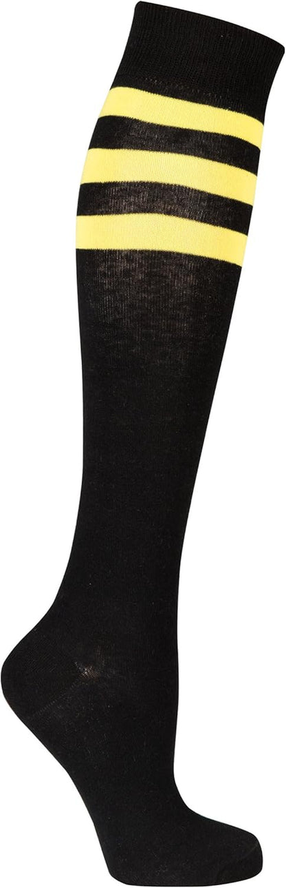 -Women 5-Pairs Luxury Cotton Colorful Cool Fun Knee High Socks
