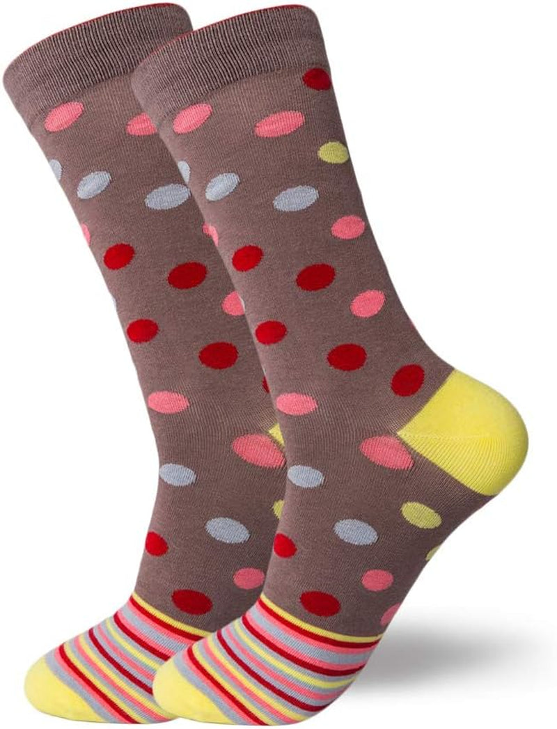 Dress Socks 5/6/10 Pairs Crew Argyle Colorful Cotton Novelty Casual Happy Fun