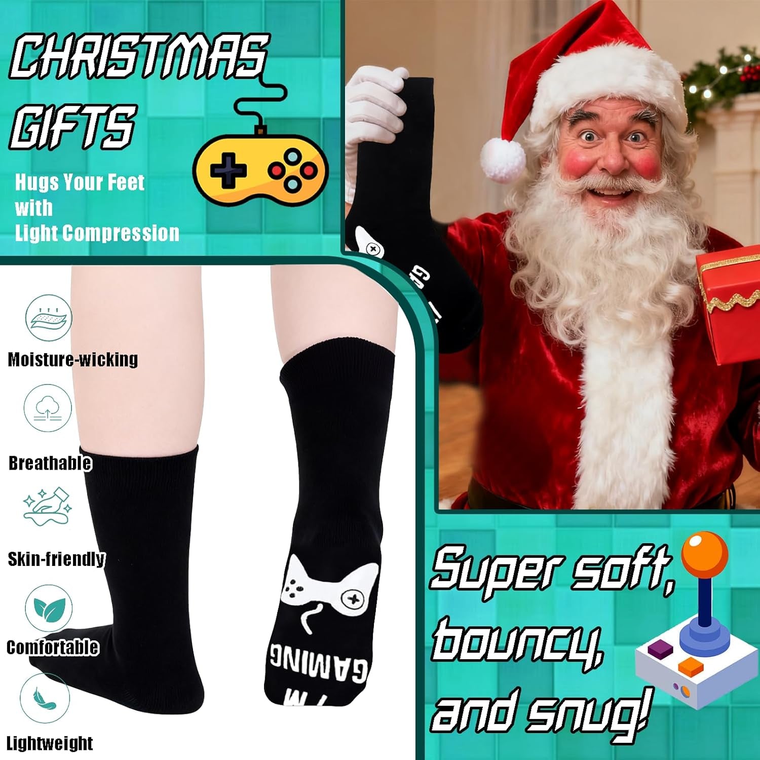 Unisex Cotton 'If U Can I'M Gaming' Socks - Funny Novelty Gamer Gift for Men and Women - Great for Christmas